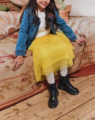 ジュニア 1460 レインボー Patent Leather レースアップブーツ