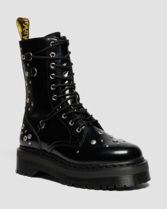 Jadon Hi スタッズ付きバターレザー Platform ブーツ