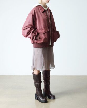 ケイシー・キンズリー レザー ニーハイ ヒールブーツ
